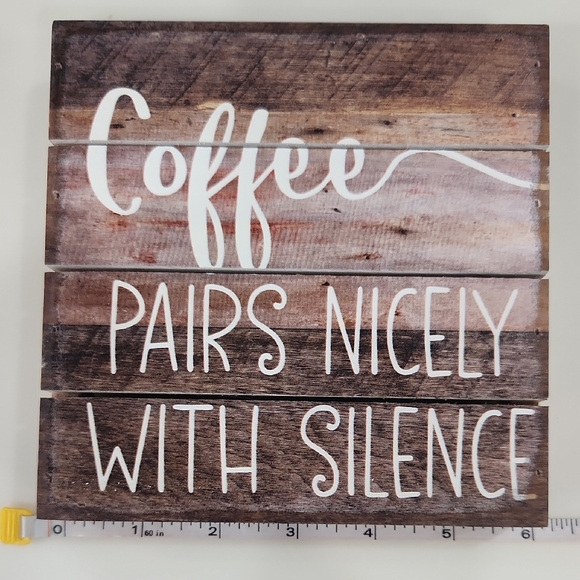 Other - Wooden Coffee Sign with White Text